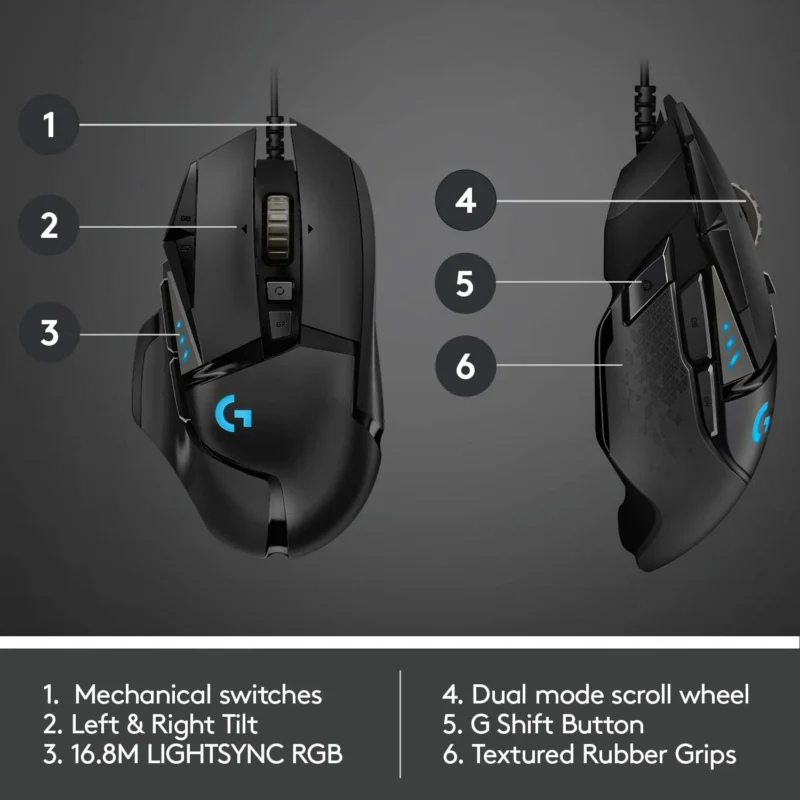 Logitech G502 HERO Wired Gaming Mouse - Image 2
